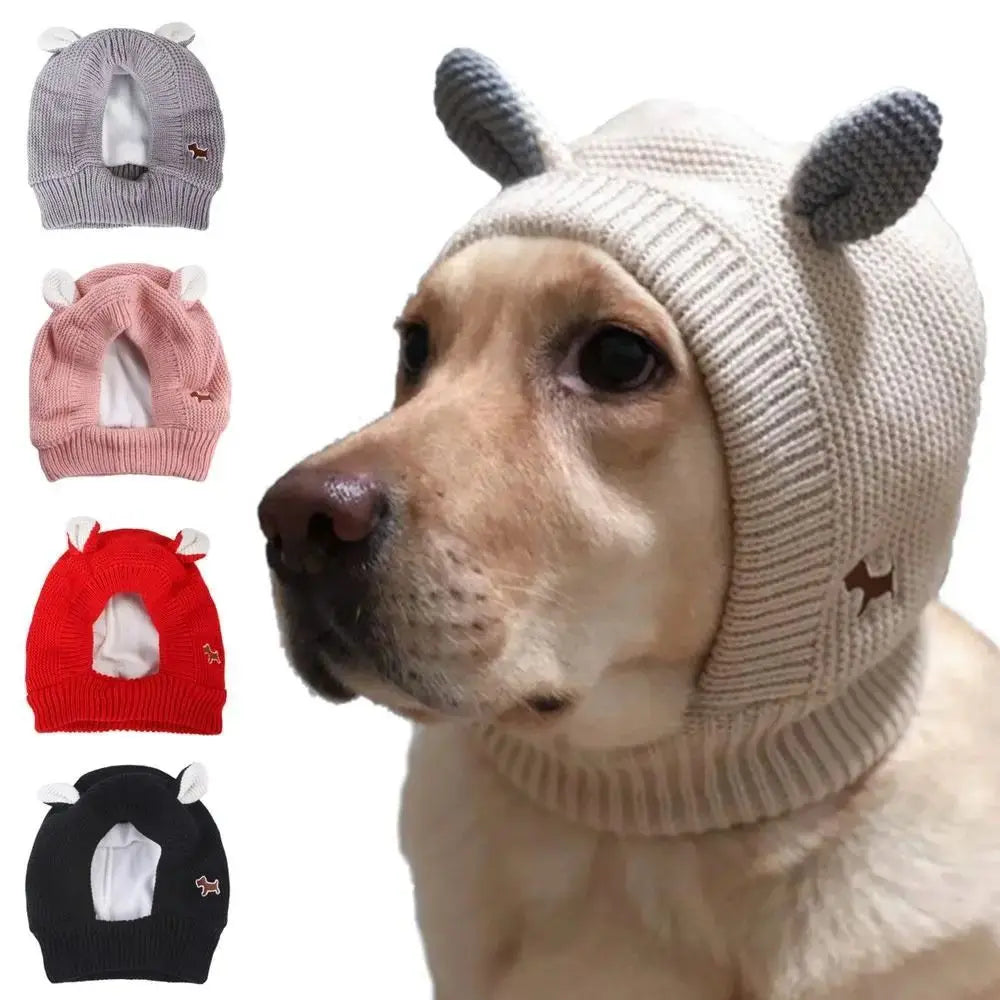 Quiet Ears for Dogs, 1 Pc Dog Ear Muffs for Noise Protection, Winter Warm Pet Caps—Christmas Puppy/Cat Hats with Ears for Medium to Large Dogs